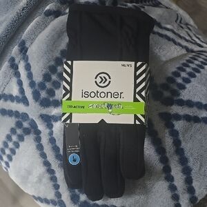 Isotoner Men's Black Active SmartTouch Gloves